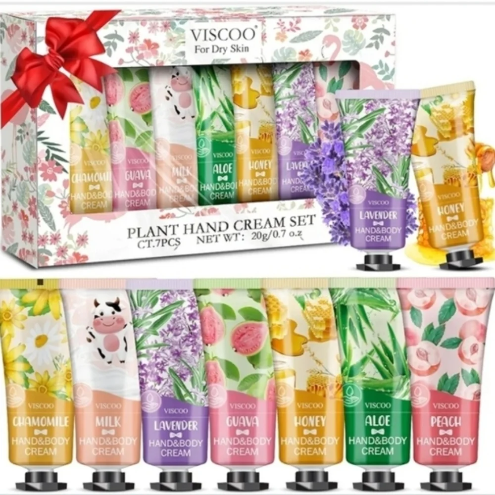 Viscoo Plant Hand Cream Set - 7 Pack  Nurishing Luxurios Feel Delightful Scents